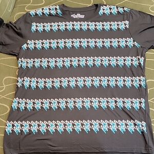 Marvel Men's Black Short-Sleeve Tee with Blue & White Rowed Emblems